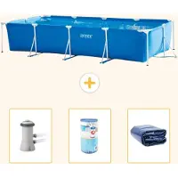 Intex Piscine rectangulaire hors sol - 450x220x84 cm - Composée de 4 parties - Modèle S21258