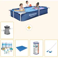 Bestway Steel Pro, piscine rectangulaire - 221 x 150 x 43 cm - 6 pièces - Modèle S22065