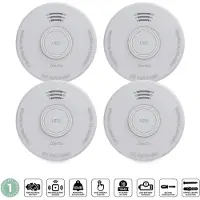Alecto SD110 4X - Détecteur de fumée - Pile intégrée pour 1 an - Blanc - Lot de 4