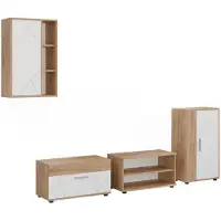 Vicco Meuble-paroi Berno Chêne doré/Blanc Lot de 4 pièces, Model 59218