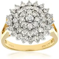 Diamant L'Eternel Bague 'Cluster-Ring aus 750 Gelbgold mit Diamant' or