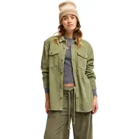 Roxy - Chemise en velours côtelé - Let It Go Cord Shirt Oil Green pour Femme en Coton - Taille M - Kaki