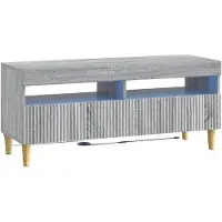 vidaXL Meuble TV LED Sonoma-gris, en panneaux de particules