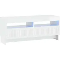 vidaXL Meuble TV LED, blanc brillant, en panneaux de particules