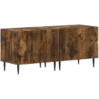 vidaXL Étagère LED pour téléviseur, 3 pièces, imitation chêne fumé, panneau de fibres de bois
