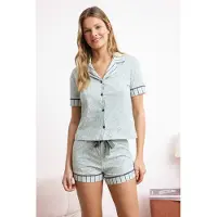 Trendyol Shorty gris / menthe / blanc cassé