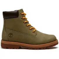 Timberland unisex pour enfant. TB0A6BKTEP01 Bottes en cuir Courma Kid vert (28), Plat, Nubuck, Fermeture éclair, De plein air, mode enfantin