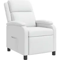 vidaXL Fauteuil , blanc, revêtement en similicuir