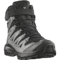 Salomon - Chaussures de randonnée hivernale imperméables - XA Pro Winter WP J Black/Castlerock - Taille Enfant 36 - Gris