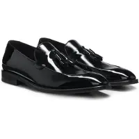 BOSS Mocassins à glands en similicuir verni