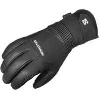 Salomon - Gants de ski/snowboard - Powdergrip GTX Gloves U Deep Black en Cuir - Taille M - Noir