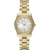 Emporio Armani Montre à affichage analogique or / blanc perle