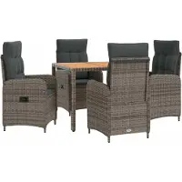 vidaXL , ensemble de 5 tables d'extérieur, gris clair et gris foncé