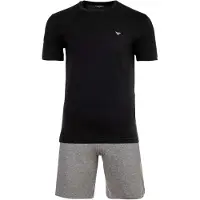 Emporio Armani Pyjama court gris chiné / noir