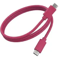 Jaym , câble USB-C vers USB-C, charge et synchronisation, puissance 60W, 3A, collection POP, 1,5m, rose