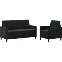 vidaXL Canapé avec rangement 2 pc Noir Polyester