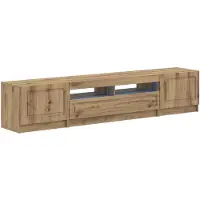 vidaXL Meuble TV LED, 5 pièces, bois composite imitation chêne artisanal