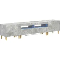 vidaXL , meuble TV LED, 5 pièces, gris béton, matériau de bois