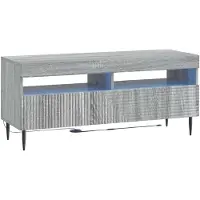 vidaXL Étagère LED pour téléviseur, 3 pièces, couleur Sonoma gris, en bois composite