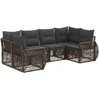vidaXL Ensemble de canapés de jardin , 6 pièces, 6 places, gris et gris foncé