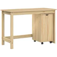 vidaXL Ensemble de deux meubles de rangement pour bureau, couleur marron, en bois massif de pin