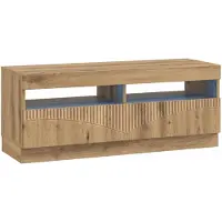 vidaXL Meuble TV LED en bois imitation chêne artisanal, marque