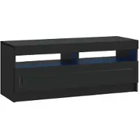 vidaXL Meuble TV LED noir en panneaux de particules