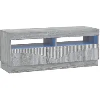 vidaXL Meuble TV LED Sonoma-gris, en panneaux de particules