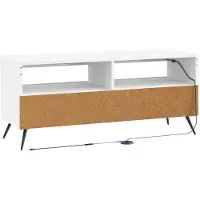 vidaXL Meuble TV LED blanc en panneaux de particules