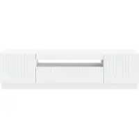 vidaXL Meuble TV LED blanc en panneaux de particules
