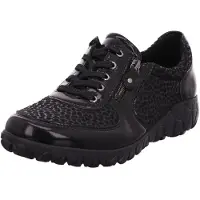 Waldlaufer Baskets basses 'Schnürschuh Damen H89001-221-001 Leder-Mix in schwarz' noir