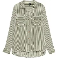 Vero Moda Chemisier 'VMBUMPY' olive / blanc