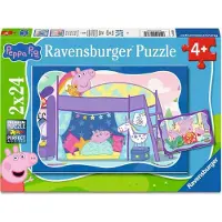 Ravensburger Kinderpuzzle 2x24 Teile - Peppa Wutz - Gute Nacht, Peppa! (24 pièces)