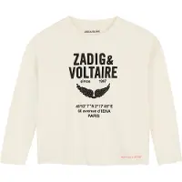 Zadig & Voltaire Blouse - Off White av. Noir - - 10 ans (140) - Blouse