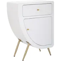 Mauro Ferretti Table de chevet en bois blanc 60x32x79 cm