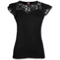 Spiral Gothic Elegance top dentelle superpos?e et mancherons noir