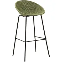 Mauro Ferretti Lot De 2 Tabourets De Bar Ibiza Verts 50 X 50 X 98 Cm - Design Essentiel En Polypropylène Et Métal - Série 940