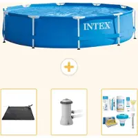 Intex Piscine tubulaire rectangulaire - 366 x 76 cm - 4 pièces - Modèle S22459