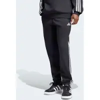 Adidas Pantalon de sport 'Essentials 3-Stripes Fleece Tapered Cuffed' noir / blanc