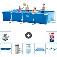 Intex Piscine rectangulaire en structure – 450 x 220 x 84 cm – Composée de 8 éléments – Modèle S30269