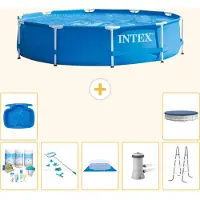 Intex Piscine tubulaire rectangulaire - 366 x 76 cm - 8 pièces - Modèle S20436