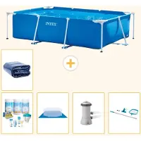 Intex Piscine rectangulaire hors sol - 300x200x75 cm - Composée de 6 pièces - Modèle S20055