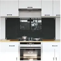 vidaXL Dos de cuisine 2 pcs gris foncé 70 x 60 cm Verre trempé