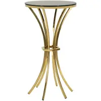 Mauro Ferretti Table haute en métal et verre doré et noir (Ø 50x92 cm)