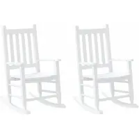 vidaXL Chaises à bascule enfants lot de 2 blanc bois peuplier massif