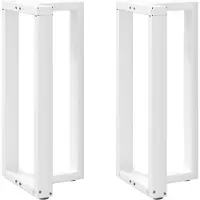vidaXL Pieds de table de bar en T 2 pcs. Blanc 50x35x(90-91) cm Acier