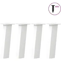 vidaXL Pieds de table basse 4 pcs. Blanc 42 cm Acier