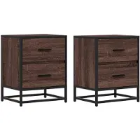 vidaXL Tables de chevet 2 pcs chêne marron 40x31x50 cm bois ingénierie