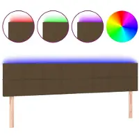 vidaXL Tête de lit LED brun foncé 160x5x78/88 cm Tissu