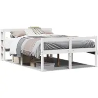 vidaXL Lit pour senior avec tête de lit sans matelas blanc 120x190 cm